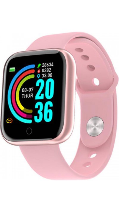 Smart Watch FitPro Y68 - Fitness Tracker Smart Watch Sport inkl. Touchscreen + Sportprogramme - Rosa