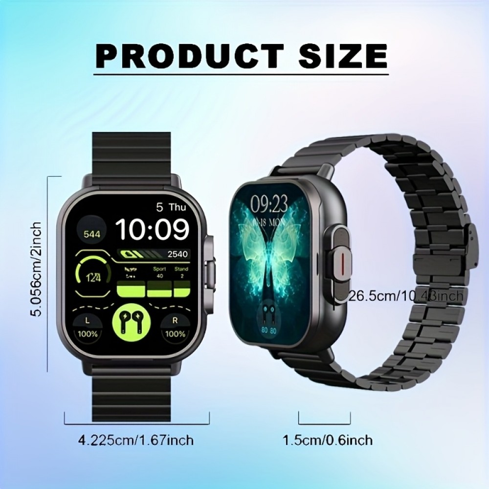 GeiLiVity TWS Ohrhörer Smartwatch Sport Tracker Musikspiel Nachrichtenanzeige USB Aufladung