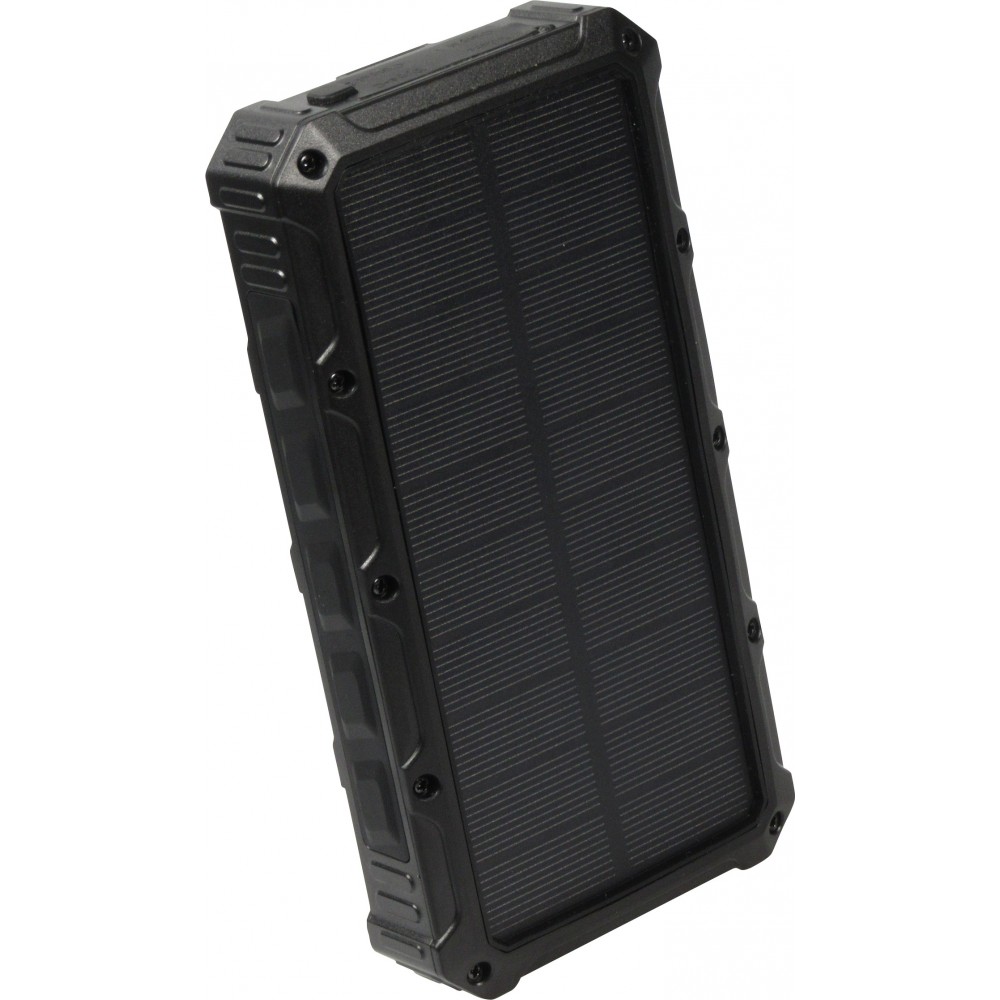 Solar Power Bank Outdoor 36000mAh externe Batterie mit Qi Wireless Charging - Schwarz