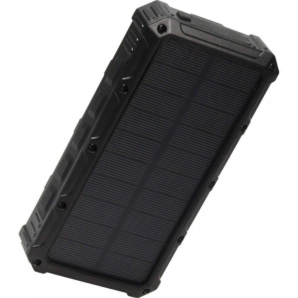 Solar Power Bank Outdoor 36000mAh externe Batterie mit Qi Wireless Charging - Schwarz
