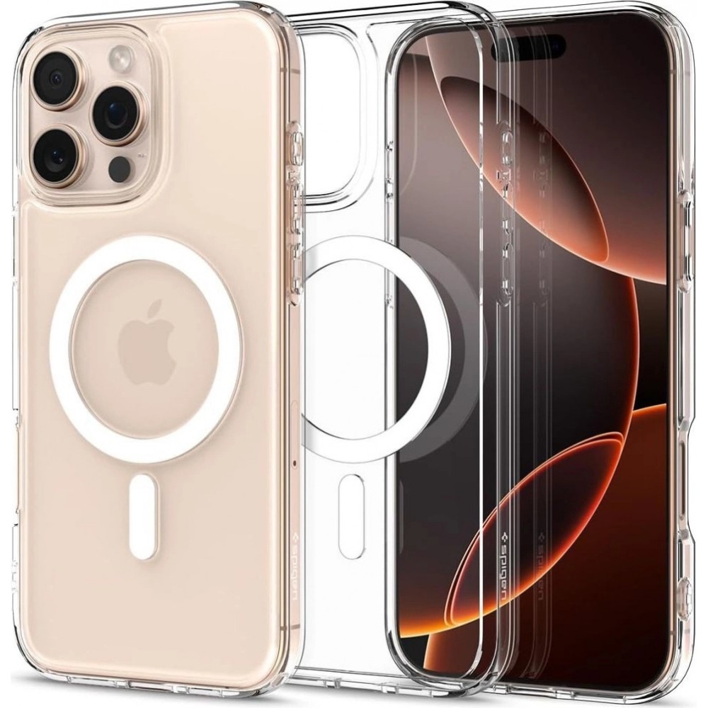 iPhone 16 Pro Case Hülle - Spigen Ultra Hybrid Mag Case mit MagSafe - Weiss