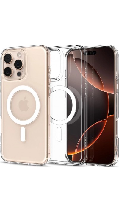 iPhone 16 Pro Case Hülle - Spigen Ultra Hybrid Mag Case mit MagSafe - Weiss