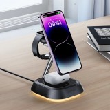 3 in 1 Acefast E16 15W induktive Ladestation Schnellladung für iPhone / AirPods / Apple Watch - Schwarz