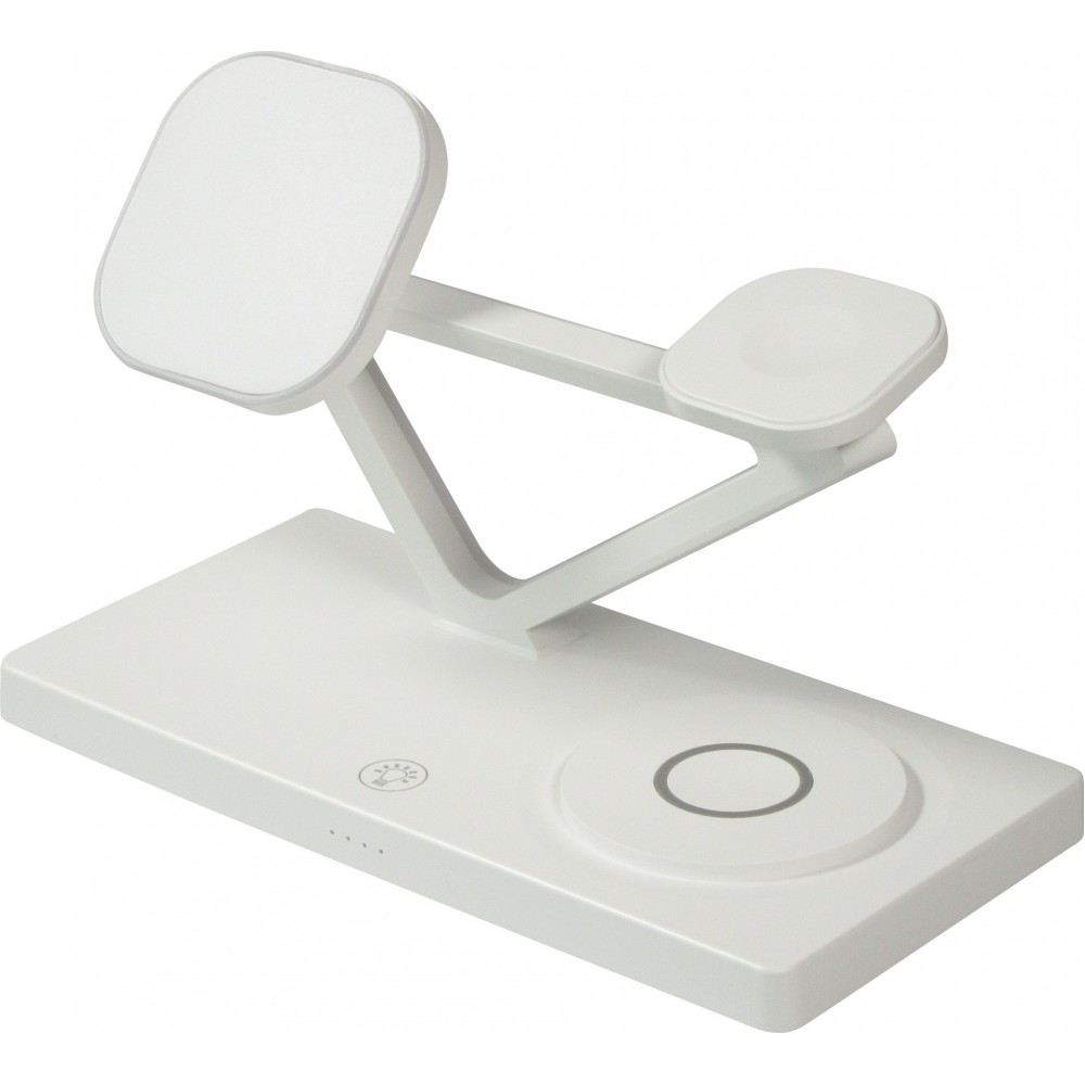 5 in 1 Magnetische Ladestation 15W Wireless Charging mit MagSafe - Touch Control - LED Nachtlicht - Weiss