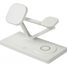 5 in 1 Magnetische Ladestation 15W Wireless Charging mit MagSafe - Touch Control - LED Nachtlicht - Weiss