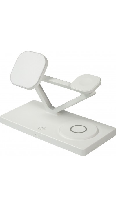 5 in 1 Magnetische Ladestation 15W Wireless Charging mit MagSafe - Touch Control - LED Nachtlicht - Weiss