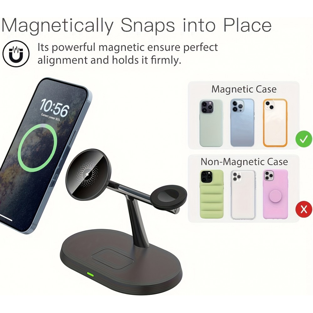 MagSafe 3-in-1 Ovaler Ladeadapter für iPhone und Apple Watch - Weiss