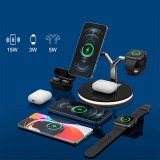 Qi MagSafe 25W Ladestation 4 in 1 wireless LED kabellose Elegante und stylische - Schwarz