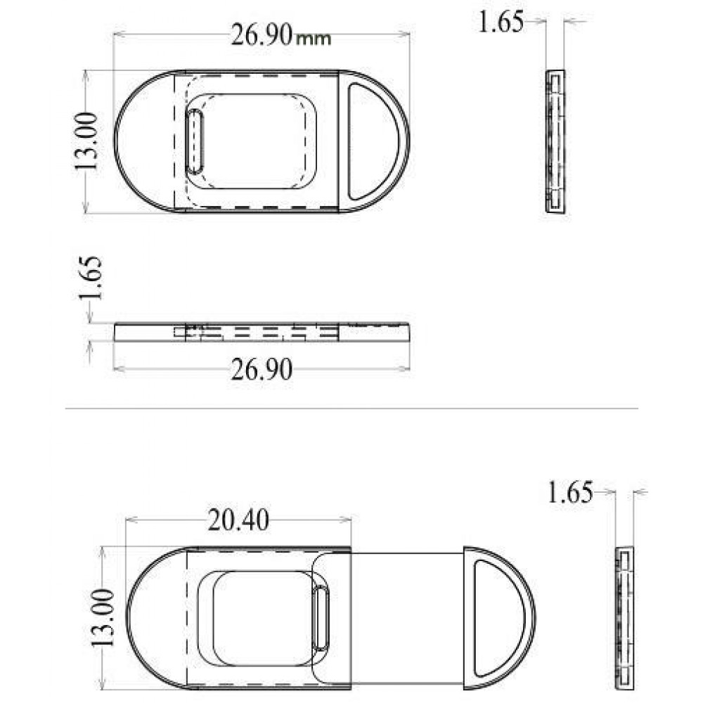 Front Webcam Kamera Schutz Sticker mit Slider für maximale Privatsphäre
