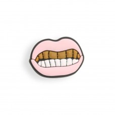3D-Schmuck Charm für Silikonhülle mit Löcher im Crocs-Stil - Crazy Smile Gold Teeth
