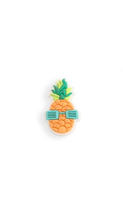 3D-Schmuck Charm für Silikonhülle mit Löcher im Crocs-Stil - Funky Pineapple