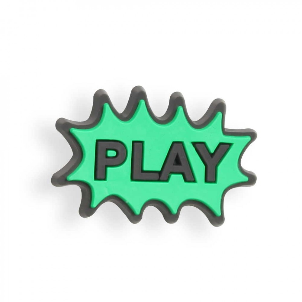 3D-Schmuck Charm für Silikonhülle mit Löcher im Crocs-Stil - PLAY Comic Sign