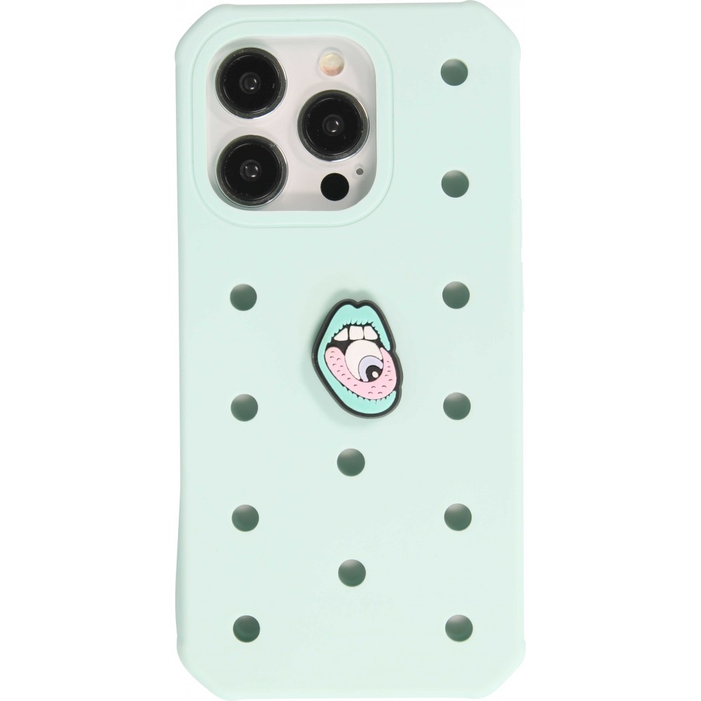 3D-Schmuck Charm für Silikonhülle mit Löcher im Crocs-Stil - Psychodelic Mouth