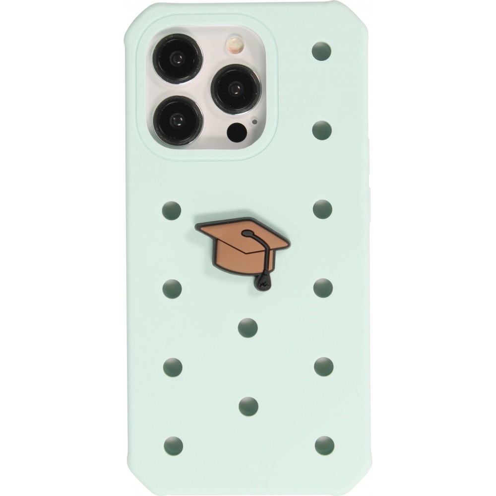 3D-Schmuck Charm für Silikonhülle mit Löcher im Crocs-Stil - Student College Hat