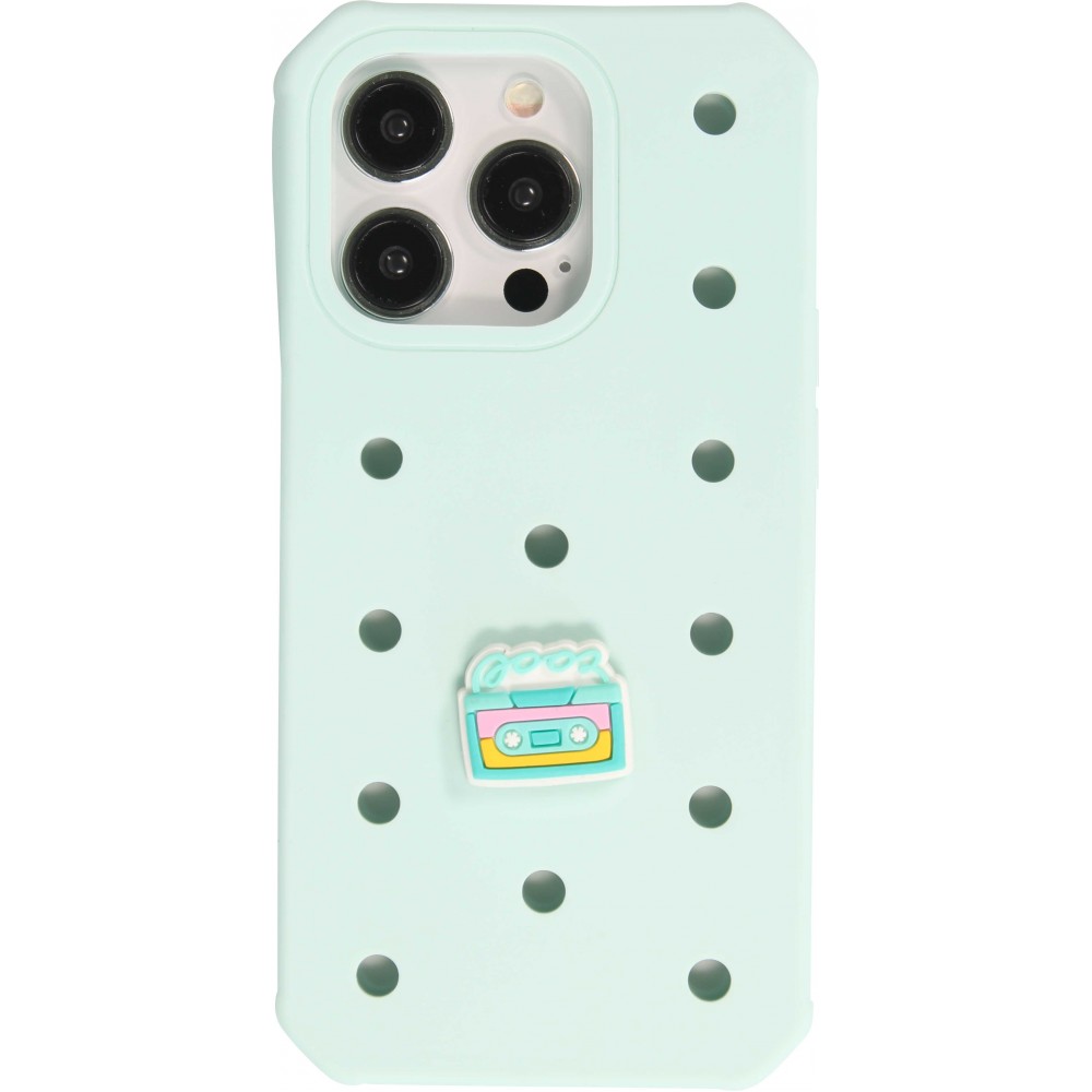 3D-Schmuck Charm für Silikonhülle mit Löcher im Crocs-Stil - Vintage Retro Casette