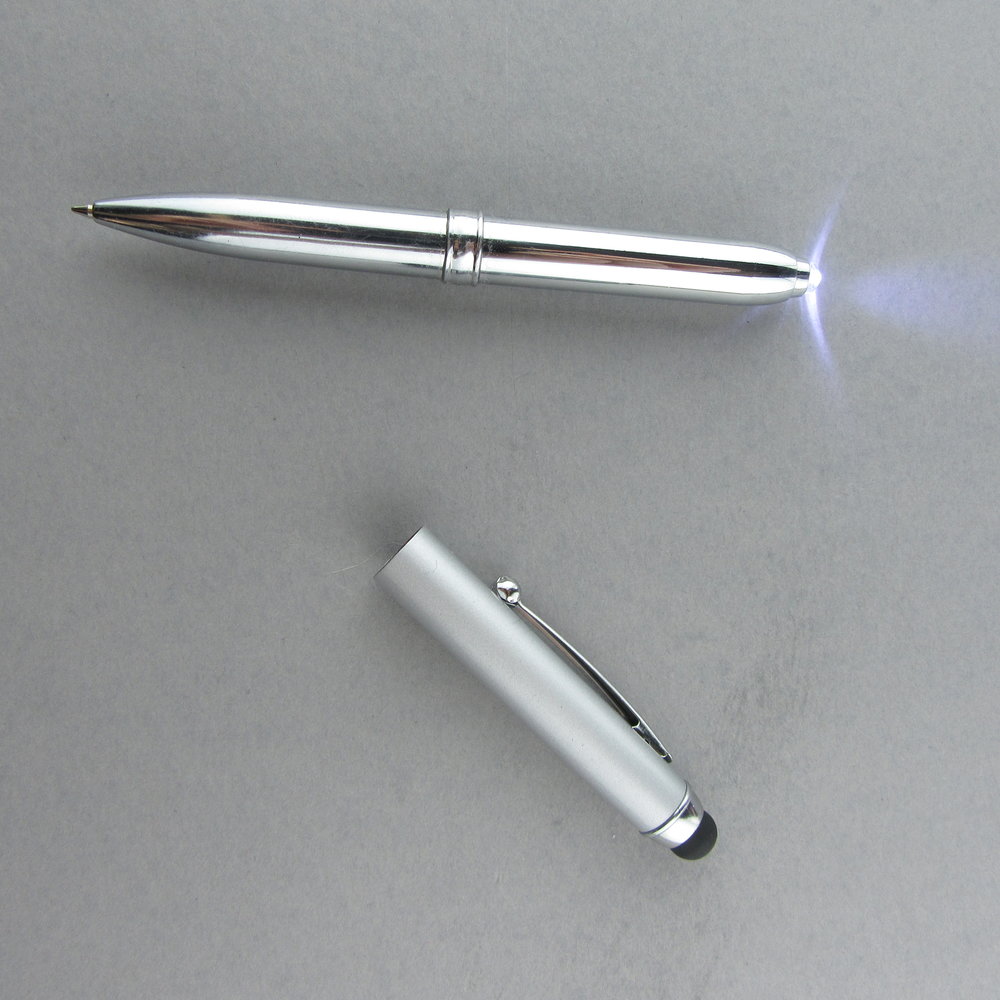 Universal präzisions Stylus - Touch-Pen für Touchscreens inkl. Kugelschreiber & LED 3 in 1