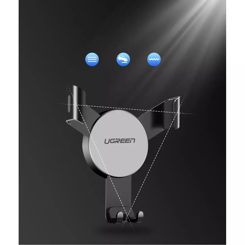 Ugreen LP130 40907 Gravity Smartphone Halterung Auto Lüftungsschlitz - Silber