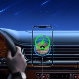 Joyroom Auto-Handyhalter mit Qi 15W Induktiv-Ladegerät, USB-C, MagSafe-kompatibel für Lüftung - Schwarz