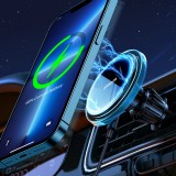 Joyroom Auto-Handyhalter mit Qi 15W Induktiv-Ladegerät, USB-C, MagSafe-kompatibel für Lüftung - Schwarz