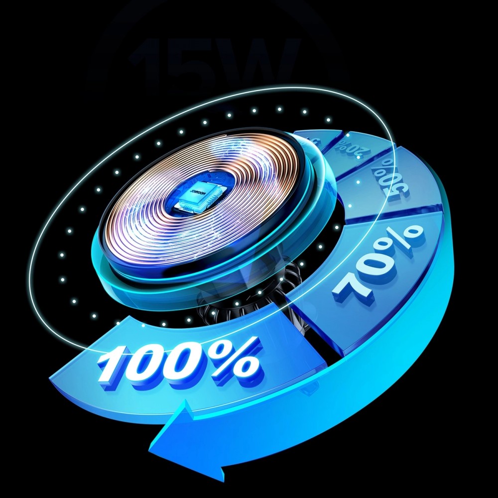 Joyroom Auto-Handyhalter mit Qi 15W Induktiv-Ladegerät, USB-C, MagSafe-kompatibel für Lüftung - Schwarz