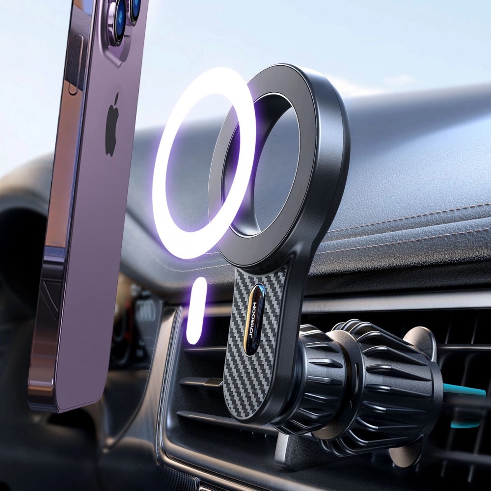 Magnetischer Auto Halter Carbon Look für iPhone mit MagSafe Joyroom JR-ZS355 Handyhalterung Smartphone Halterung - Schwarz
