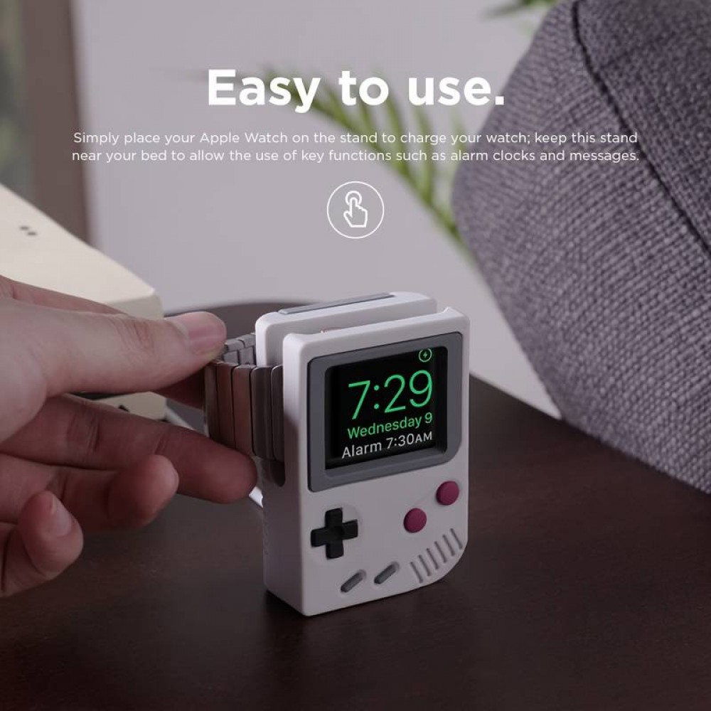 Support Look Game Boy Retro-Spielkonsole zum Aufladen Apple Watch - Grau