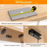 Discreter Laptop-Ständer zur Untertischmontage mit Schrauben (universell, anpassbare Grösse) - Schwarz