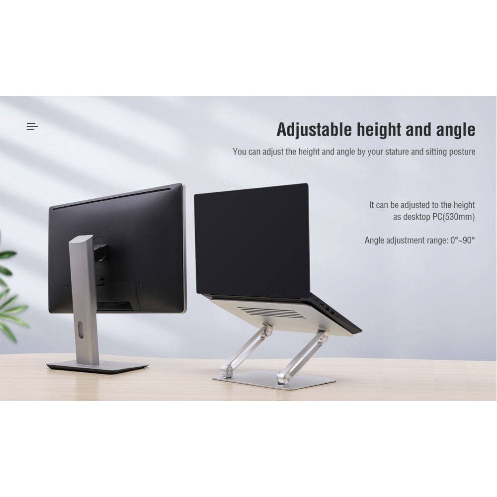 Nillkin ProDesk Ergonomischer und Kompakter Verstellbarer Laptop-Ständer - Grau