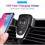 Wireless Smartphone Halterung Car Mount 10W Qi Universal Halterung Klammer- & Kleb Aufsatz - Schwarz