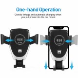Wireless Smartphone Halterung Car Mount 10W Qi Universal Halterung Klammer- & Kleb Aufsatz - Schwarz