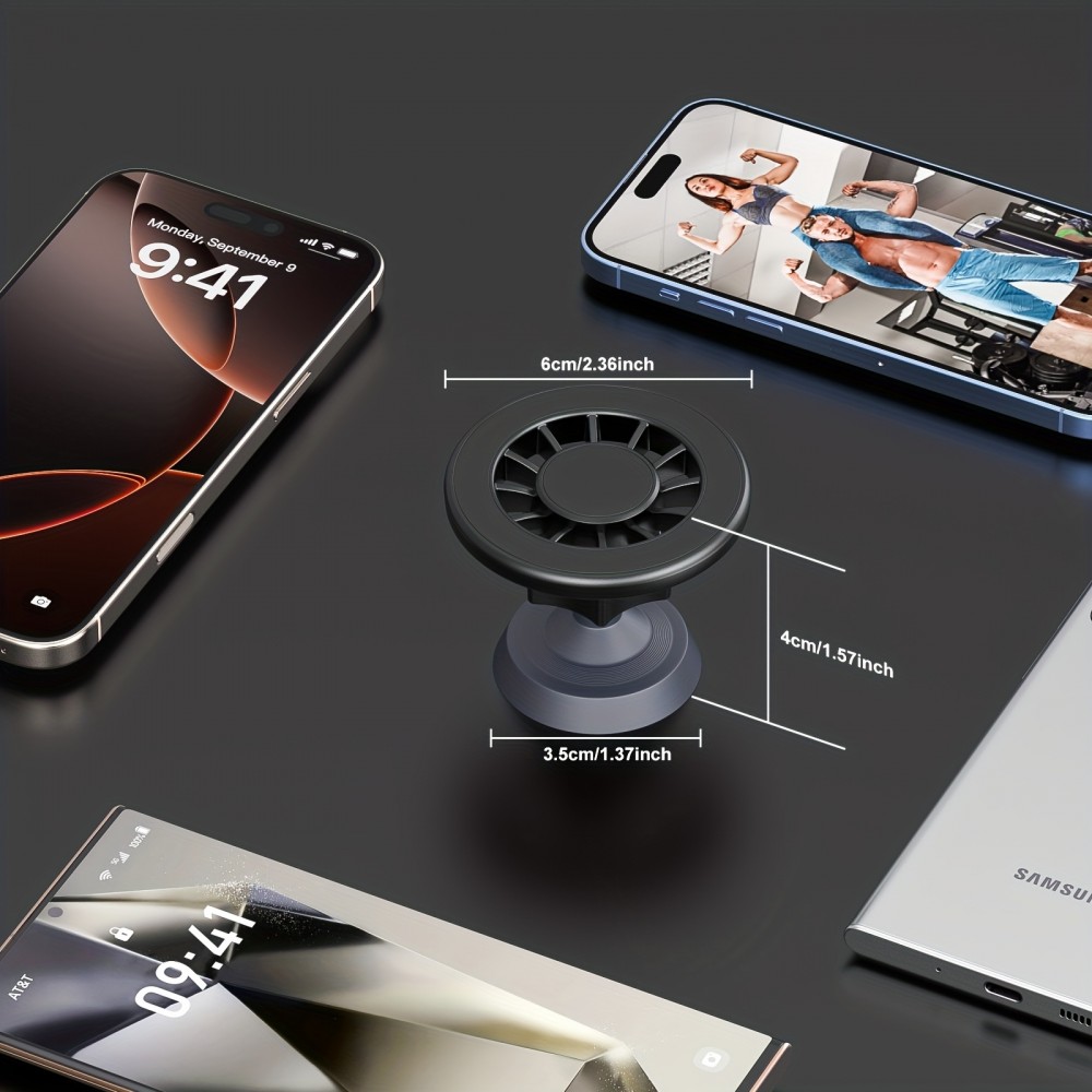 MagSafe 360° Magnetischer Telefonhalter mit verstellbarem Magnet für Fitnessstudio oder Metallhalterung - Schwarz