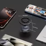 MagSafe 360° Magnetischer Telefonhalter mit verstellbarem Magnet für Fitnessstudio oder Metallhalterung - Schwarz