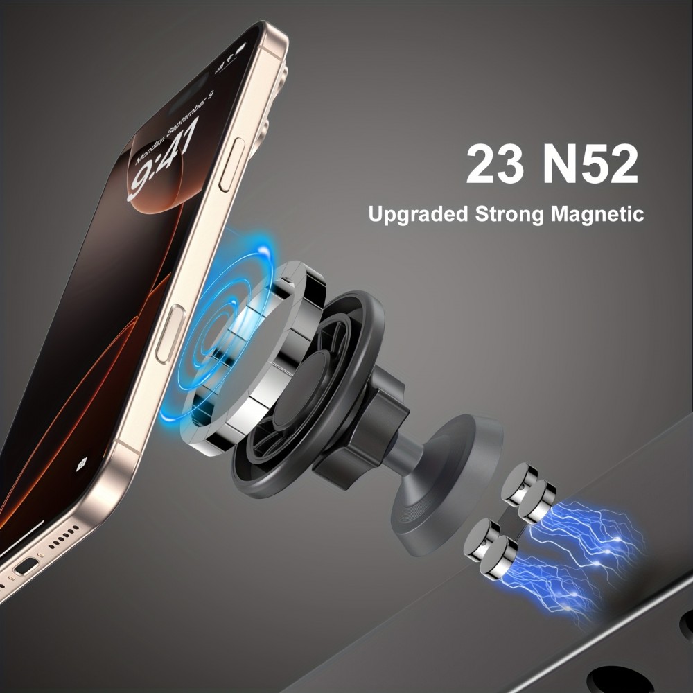 MagSafe 360° Magnetischer Telefonhalter mit verstellbarem Magnet für Fitnessstudio oder Metallhalterung - Schwarz