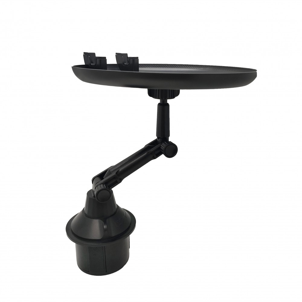 Universeller faltbarer Halter mit Teller für das Auto mit Platz für das Telefon - Schwarz