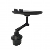 Universeller faltbarer Halter mit Teller für das Auto mit Platz für das Telefon - Schwarz