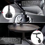 Universeller faltbarer Halter mit Teller für das Auto mit Platz für das Telefon - Schwarz