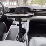 Universeller faltbarer Halter mit Teller für das Auto mit Platz für das Telefon - Schwarz