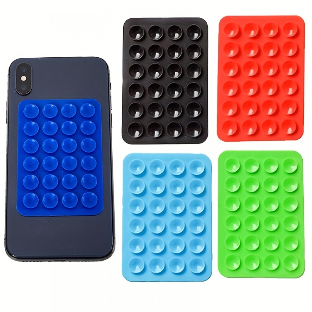 Support universel pour smartphone - Fixation autocollante en silicone avec ventouses - Bleu clair