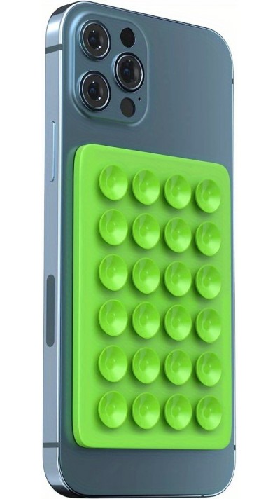 Universal Smartphone Halterung - Selbstklebender Silikon Aufsatz mit Saugnäpfen zum Befestigen - Grün
