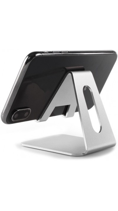 Universal Smartphone & Tablet Aluminium Halter Desktop Ständer - Silber