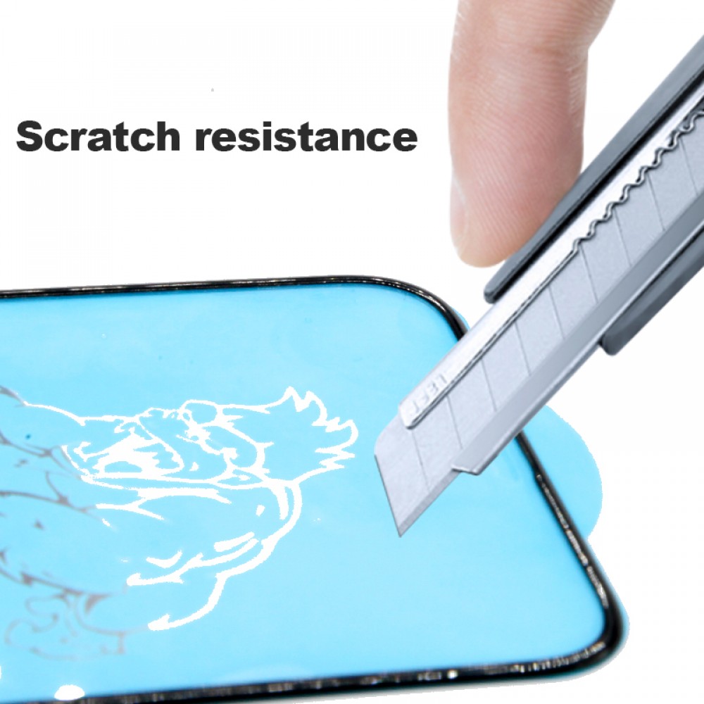 iPhone 11 Pro Max Tempered Glass - Bildschirm Schutzglas mit stoßfestem Silikonrand