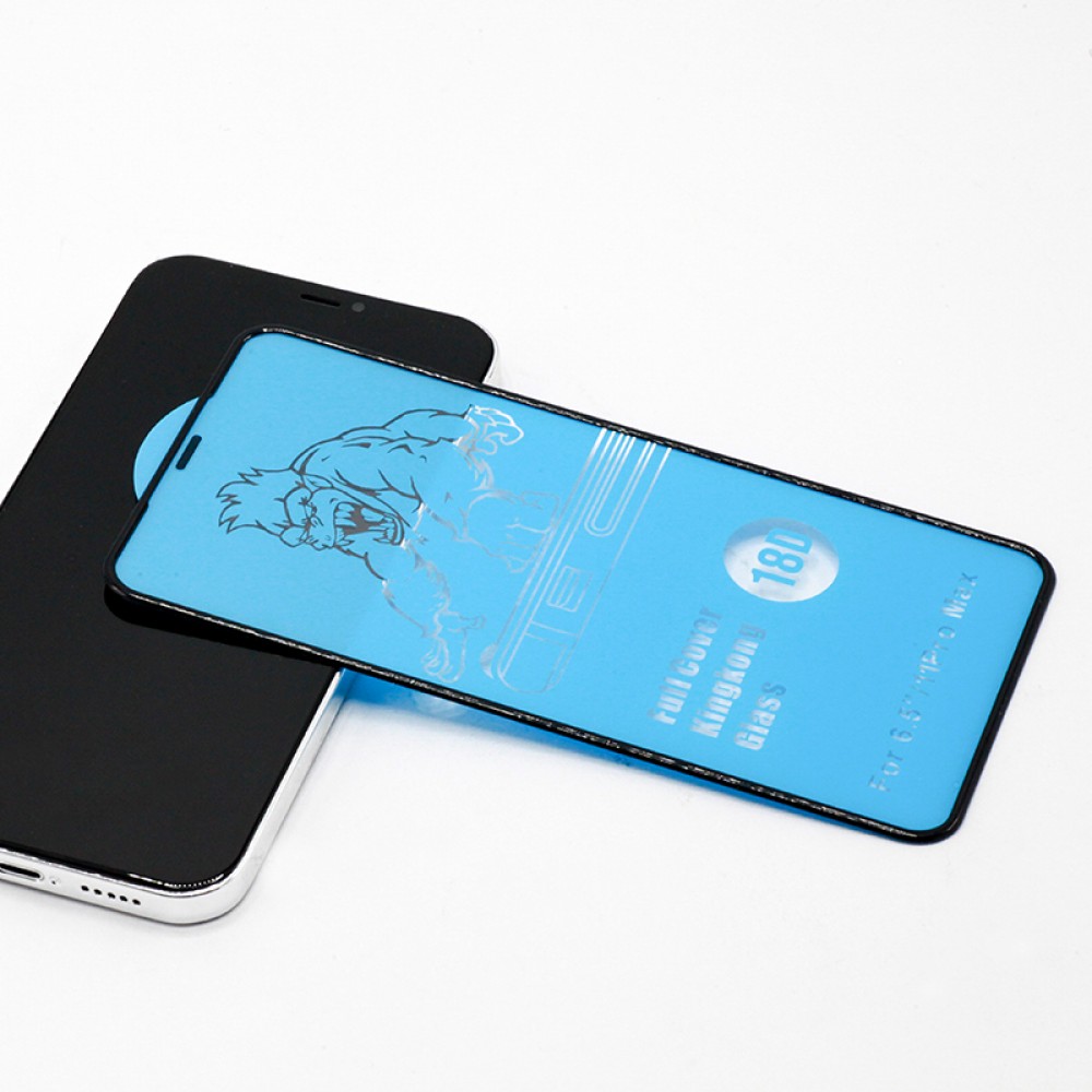 iPhone 11 Pro Max Tempered Glass - Bildschirm Schutzglas mit stoßfestem Silikonrand