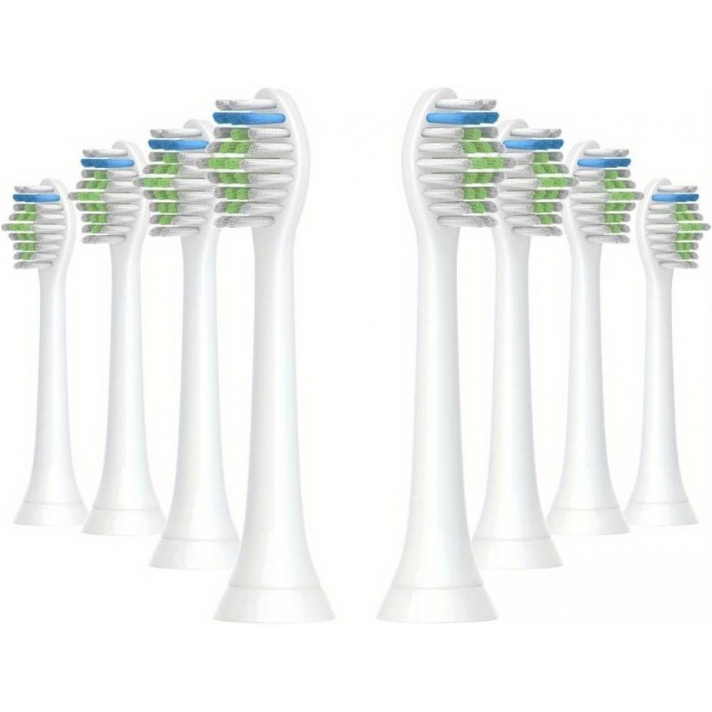Philips Sonicare Ersatzbürstenköpfe Diamond clean für Zahnbürste (Packung mit 8 Stück, kein Original von Philips) - Weiss