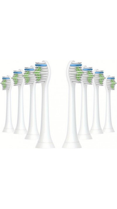 Philips Sonicare Ersatzbürstenköpfe Diamond clean für Zahnbürste (Packung mit 8 Stück, kein Original von Philips) - Weiss