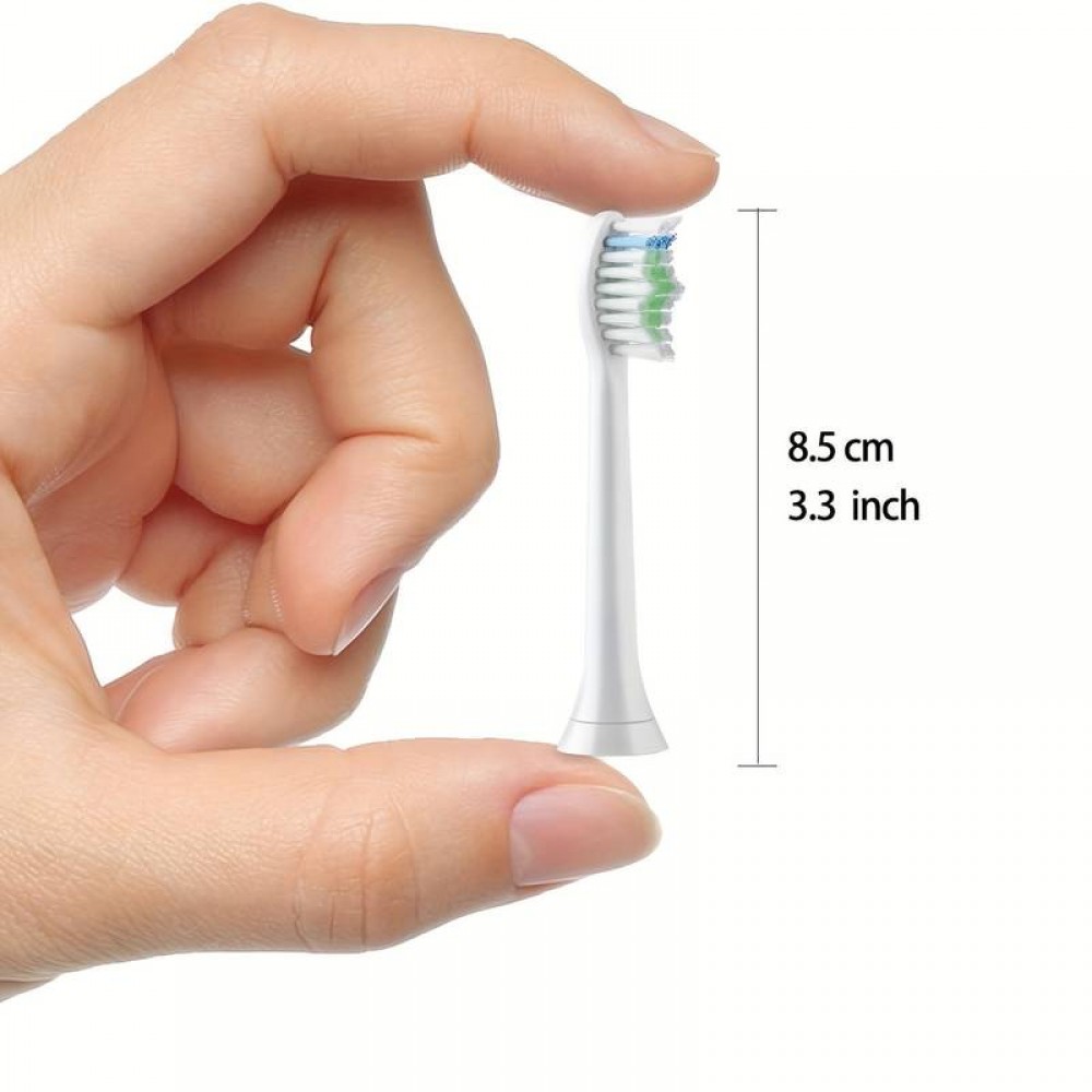 Philips Sonicare Ersatzbürstenköpfe Diamond clean für Zahnbürste (Packung mit 8 Stück, kein Original von Philips) - Weiss