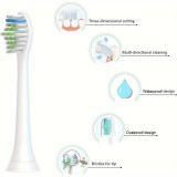 Philips Sonicare Ersatzbürstenköpfe Diamond clean für Zahnbürste (Packung mit 8 Stück, kein Original von Philips) - Weiss