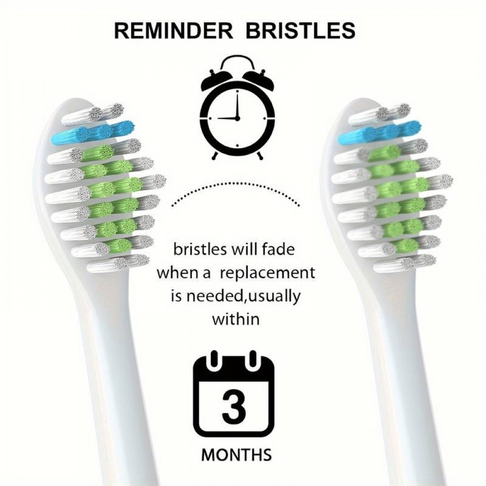 Philips Sonicare Ersatzbürstenköpfe Diamond clean für Zahnbürste (Packung mit 8 Stück, kein Original von Philips) - Weiss