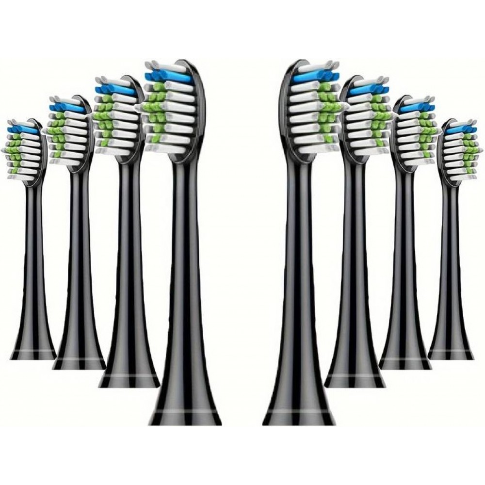 Têtes de brosse à dents de remplacement diamond clean Philips Sonicare (pack de 8, pas d'origine Philips) - Noir