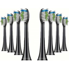 Têtes de brosse à dents de remplacement diamond clean Philips Sonicare (pack de 8, pas d'origine Philips) - Noir