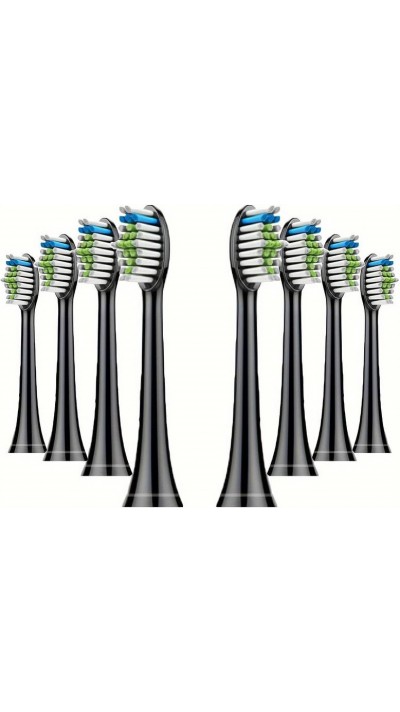 Philips Sonicare Ersatzbürstenköpfe Diamond clean für Zahnbürste (Packung mit 8 Stück, kein Original von Philips) - Schwarz
